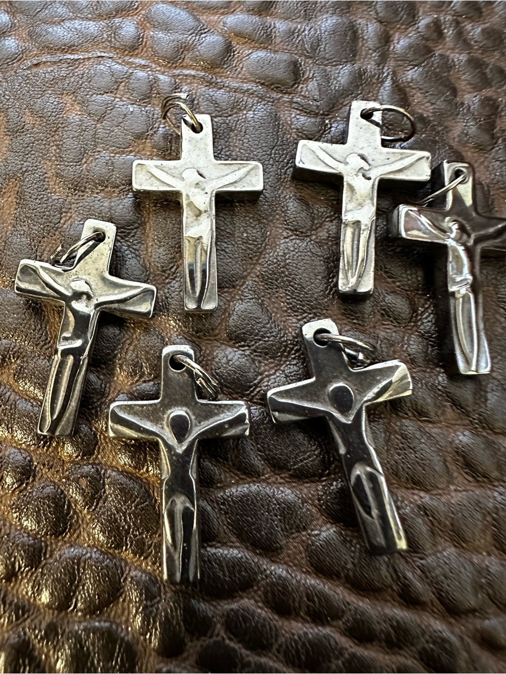 Gun Metal Cross Pendant Lot of 6